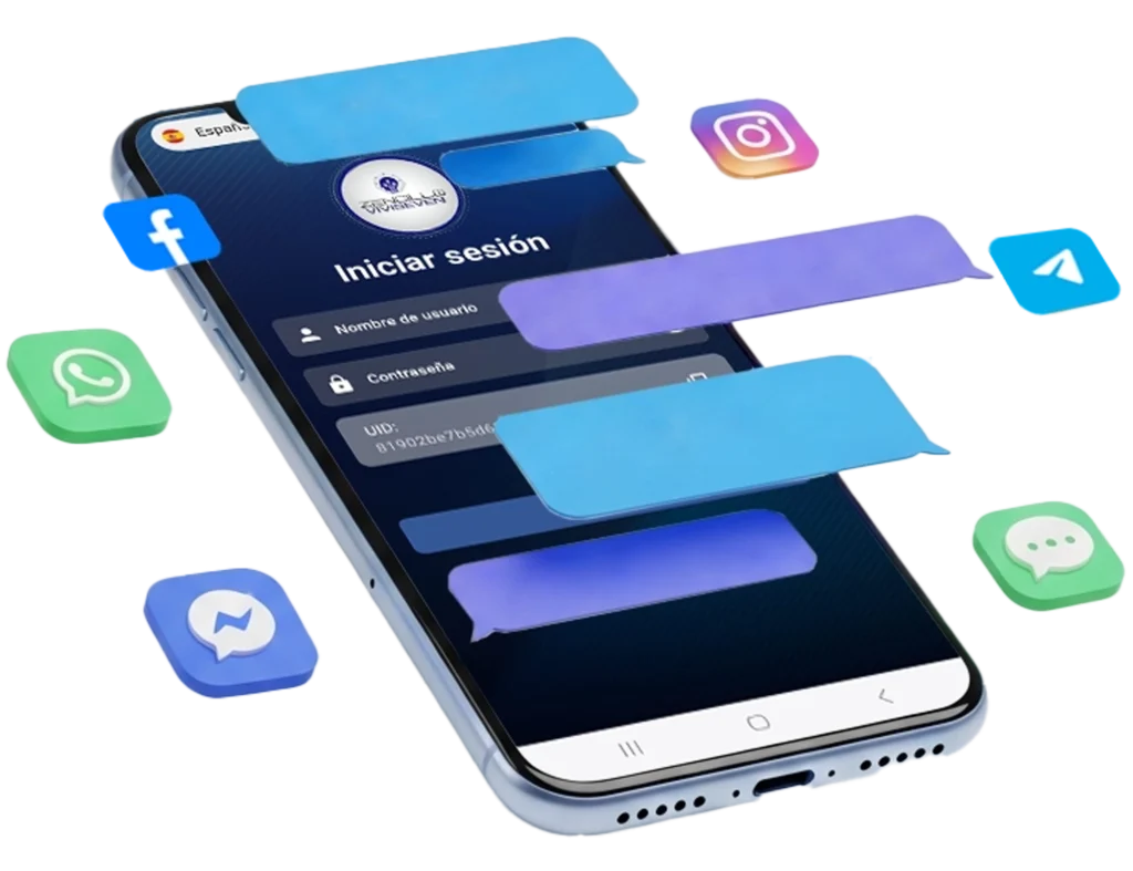 Plataforma Omnicanal de Viviseven unificando chats de WhatsApp, Instagram y Telegram.