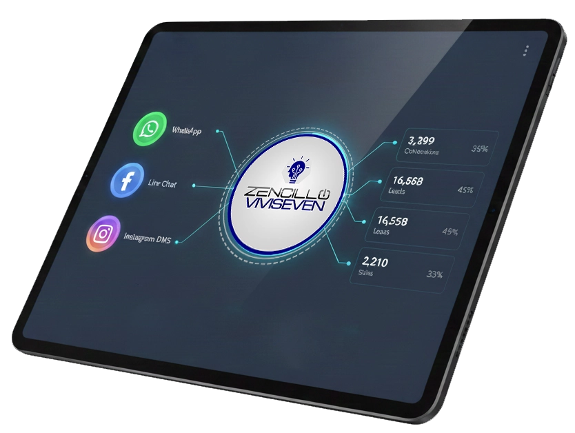 Dashboard de rendimiento del Agente Vendedor IA mostrando estadísticas de conversión omnicanal.