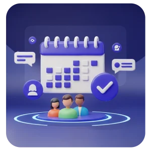 Calendario digital para agendamiento de reuniones 1 a 1, demostraciones y clases grupales.